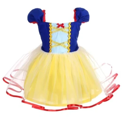 Imagen de Lito Angels Disfraz de Princesa Blancanieves Vestido Tul para Bebé Niñas Talla 3 6 Meses, Amarillo (Número etiqueta 60)