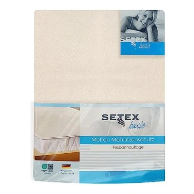 Imagen de Setex Molton Protector de colchón, elástico, 100% algodón, Color Beige, Naturaleza, 100 x 200 cm