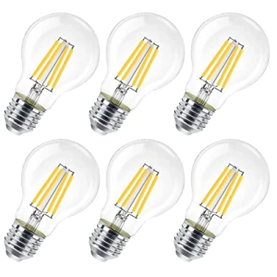 Imagen de EXTRASTAR Bombillas Vintage Led E27 10W, Luz Cálida 2700K, 1300Lm, Lampara Decorativa Retro Edison A60 Bulbo Filamento Tungsteno, No regulable, 6Pcs