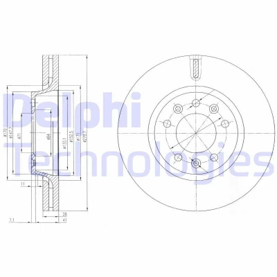 Imagen de DELPHI BG4084 Disco de freno 280 28 5 ventilado aceitado sin procesar cojinete rueda, anillo sensor ABS FIAT: Scudo II Furgón,
