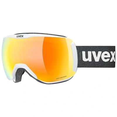 Imagen de uvex downhill 2100 CV, gafas de esquí unisex, tintadas para realzar el contraste, antidistorsión y antivaho, white matt/orange green, one size