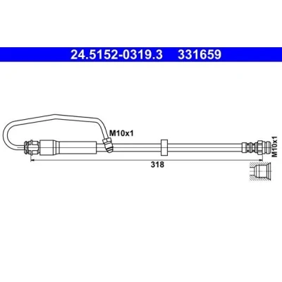 Imagen de ATE 24.5152 0319.3 Latiguillos de Freno 318 M10x1 AUDI: A4 B9 Avant