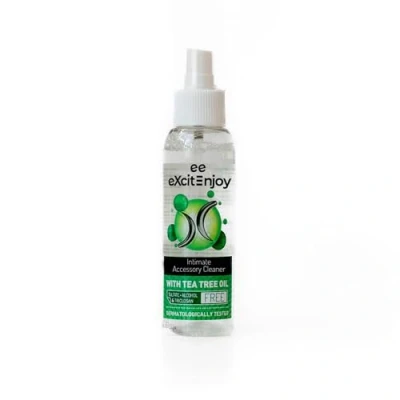 Imagen de EXCITE MAN OR WOMAN limpiador desinfectante para copa menstrual y accesorios íntimos de silicona. Un Antibacteriano Antiséptico con Aceite Árbol Té. Sin alcohol ni sulfatos. 100ml