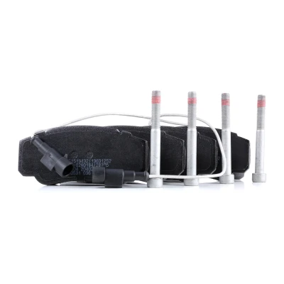 Imagen de BOSCH 0 986 494 391 Juego de pastillas freno Low Metallic con sensor desgaste incorporado Chapa antichirridos, tornillos accesorios