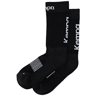 Imagen de Kempa calcetines LOGO CLASSIC, deportivos, de tenis, derecha a izquierda, medias para hombre, mujer y niños, 1 par, negro/blanco, tallas 31 35