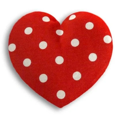 Imagen de SACO TÉRMICO Leschi de semillas para microondas/para el dolor estómago/Corazón, pequeño, rojo con lunares