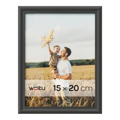 Imagen de WOLTU Marcos de Fotos Originales Madera Juego 1 para Mesa Pared Moderno Estilo 15x20 cm Vintage Gift, Regalo, Cumpleaños, Fiestas Negro