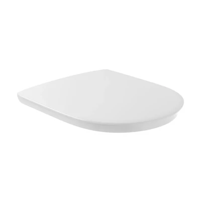 Imagen de Villeroy &amp; Boch ViCare, asiento para inodoro sin barreras blanco alpino AntiBac Aro extraíble de Duroplast con cierre automático Tapa WC antibacteriana diseño en D Recambio original