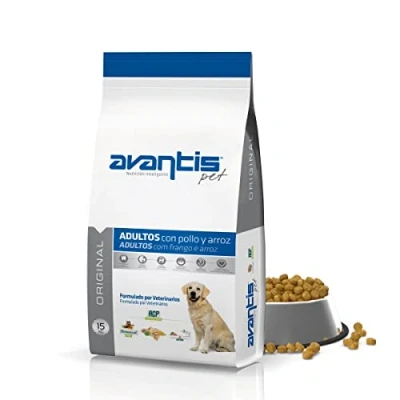 Imagen de Avantis Pet Original Pienso para Perros Adultos de Razas Medianas y Grandes 15 kg Comida 100% Completa Equilibrada Altamente Nutricional con Pollo Arroz