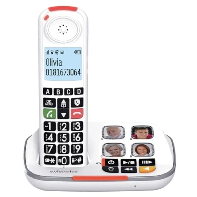Imagen de swissvoice Xtra 2355 Teléfono inalámbrico con Respuesta a Las Funciones de Comodidad reforzadas, Blanco