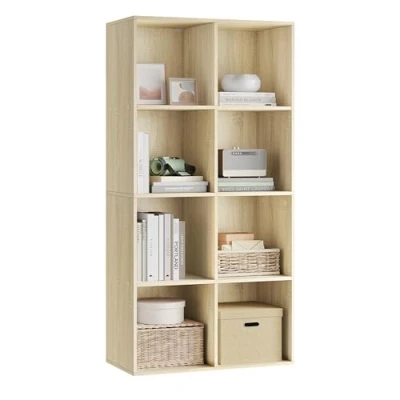 Imagen de WOLTU Estantería con 8 Compartimentos de Almacenaje, Libreria Biblioteca para Casa y Oficina, Estanteria Piso Moderna, Ideal Estudio Juvenil Salón, 60x29,5x121cm, Roble Claro, SK002hei4