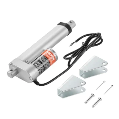Imagen de VEVOR Actuador Lineal de 12 V, Movimiento 100 mm 330 lbs/1500 N 5 mm/s con Soporte Montaje y Protección IP54 para Muebles, Sistemas Automatización, Equipos Mecánicos