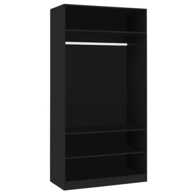 Imagen de vidaXL Armario de Contrachapada Mobiliario Casa Hogar Ropero Almacenamiento Decoración Robusto Estable Espacioso Práctico Compacto Negro 100x50x200cm