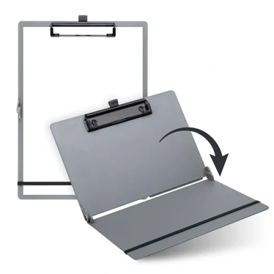 Imagen de SAX Portapapeles plegable, portapapeles, A4 a A5, formato vertical y horizontal, ideal para viajes negocios, 30 hojas, incl. correa elástica de sujeción bucle bolígrafo