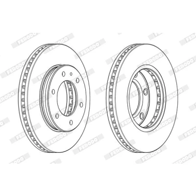 Imagen de FERODO PREMIER DDF2462C 1 Disco de freno 301,5 32 6 139,7 ventilado revestido sin accesorios FORD: Ranger Mk3