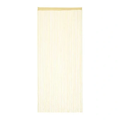 Imagen de Relaxdays String Curtain Cortina de Hilos para Puertas y Ventanas, Lavable, Cortar a Medida, Visillo 90x245 cm, Beige, Poliéster