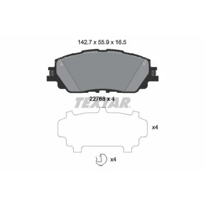 Imagen de TEXTAR 2276801 Juego de pastillas freno no preparado para indicador desgaste con accesorios TOYOTA: C HR, RAV4 V, Corolla Cross, LEXUS: ES VII