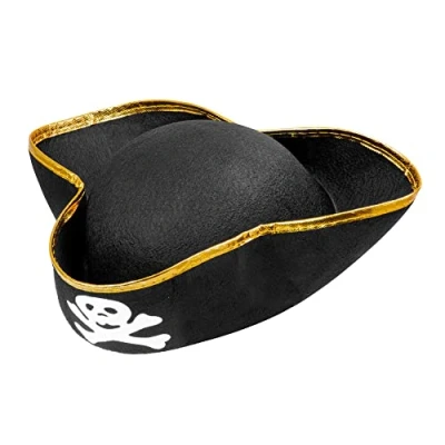 Imagen de WIDMANN 3413p Niños piratas sombrero, unisex, color negro/oro