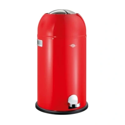 Imagen de WESCO Kickmaster Cubo de basura (chapa acero con recubrimiento en polvo, amortiguador integrado, 33 litros capacidad, ranura grande), color rojo