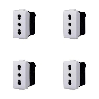 Imagen de Toma bipaso compatible Bticino Matix 2P + T 10/16 A color blanco