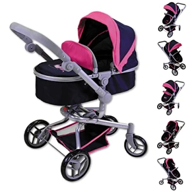 Imagen de Knorrtoys 90933 Boonk Flying Hearts Cochecito para muñecas, Color Azul y Rosa