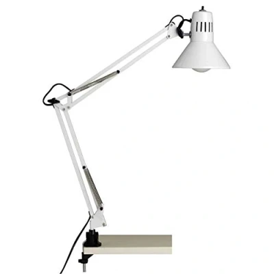 Imagen de BRILLIANT Lámpara de clip para escritorio Hobby blanca 1x A60, E27, 40W, adecuado lámparas normales (no incluidas) Escala a ++ E Con interruptor presión en el cabezal la lám