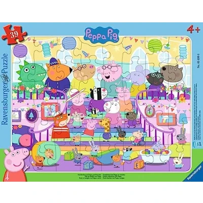 Imagen de Ravensburger Infantil 05699 Fiesta Familiar Amigos 30 48 Piezas Peppa Pig Puzzle Marco para niños a Partir de 4 años, Color Amarillo
