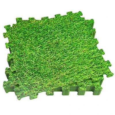 Imagen de Aktive 52798 Protector suelo césped, goma EVA, 8 piezas, cada pieza mide 50x50 cm, para piscina desmontable