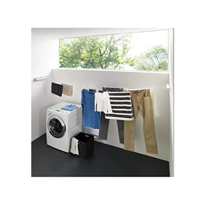 Imagen de JUWEL Rolldry 40142 Tendedero (21 m, Extensible, Ancho 120 cm, Enrollado automático), Lino, Plata