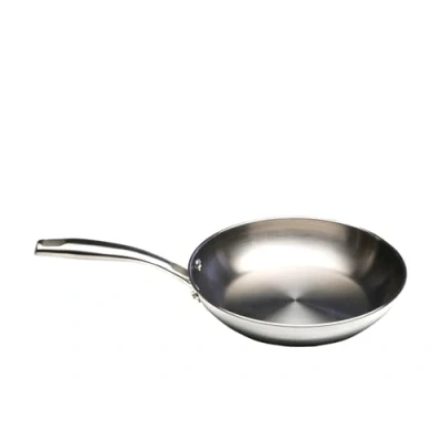 Imagen de WECOOK! PRO Sartén de acero Inoxidable 18/10 20 cm Apta para Inducción, Base Tricapa, Mango Ergonómico y Remachado en inoxidable, Horno 200 C, Lavavajillas, plateado