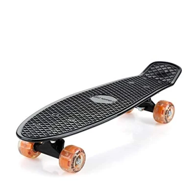 Imagen de Monzana Skateboard Monopatín Vintage Retro 22&#039; con Ruedas ABEC 7 LED Patineta Juguete Deporte Exterior