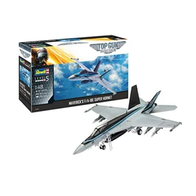 Imagen de Revell RV03864 F/A 18E Super Hornet de la película Top Gun Maverick, Modelo avión 1:48, 38,1 cm, sin Pintar, tamaño Mediano