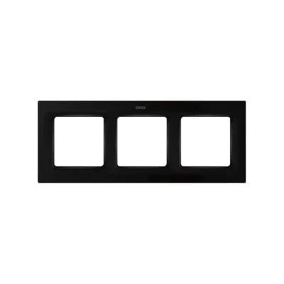 Imagen de SIMON Marco de Pared, 3 Elementos, Serie 82 Concept, Compatible con Series Mecanismos 75, 31, y 88, Apto para Interiores, Fácil Intalar, Efecto Mate Antihuellas, Color Negro