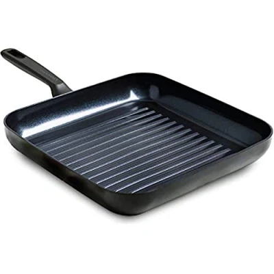 Imagen de GreenPan Memphis Grill Antiadherente de Aluminio con Revestimiento Cerámica, Apto para Todo Tipo Cocinas, Inducción, Horno y Lavavajillas, 28 cm, Negro