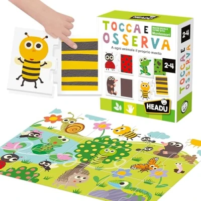 Imagen de Headu Animals Juego Educativo en Caja, Multicolor, Large (IT55010)