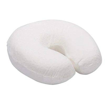 Imagen de Pikolin Home Almohada de Viaje para Cuello Viscoelástica, Transpirable y Suave con Funda Lavable, Firmeza Media/Baja, Color Blanco
