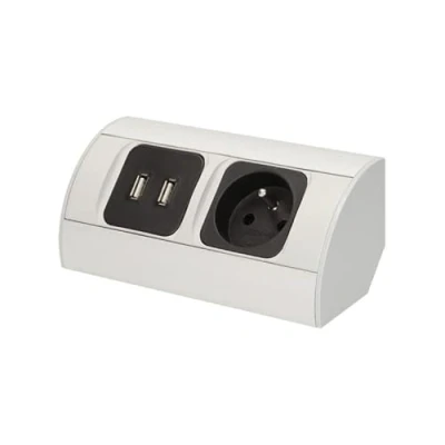 Imagen de ORNO AE 1310 Alargador Enchufe para Muebles con USB Longitud del Cable 0,5 m (Enchufe Francés)