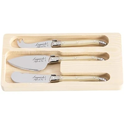 Imagen de Laguiole Style de Vie Juego cuchillos para queso Premium Line, 3 piezas, perla