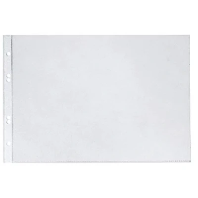 Imagen de Veloflex 4340300 fundas para folletos DIN A4 horizontal, transparentes, láminas lámina de polipropileno, perforación, 10 unidades