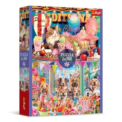 Imagen de Trefl Trébol Puzzle 2en1: Amigos Esponjosos 2 x 500 Elementos Conjunto de Dos Rompecabezas, DIY, Diversión Creativa para Adultos y Niños a Partir 10 años, Multicolor (37495)