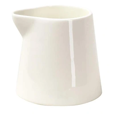 Imagen de AMBITION Jarra de leche Kubiko porcelana 130 ml, platillo pequeño blanco, lavavajillas y microondas, moderna