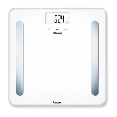 Imagen de Beurer BF 600 Báscula digital de diagnóstica con IMC y función Bluetooth vidrio, App en español, color blanco