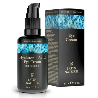 Imagen de Crema Contorno de Ojos Mujer Acido Hialuronico Vitamina E 30ml Antiojeras, Antiarrugas y Hidratacion Efecto inmediato Rellena Arrugas en Face Satin Naturel
