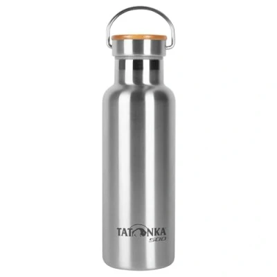 Imagen de Tatonka Botella de acero inoxidable Hot + Cold Stuff Bamboo Lid 500 ml isotérmica irrompible con tapa bambú Apto para lavavajillas y sin BPA 0,5 l