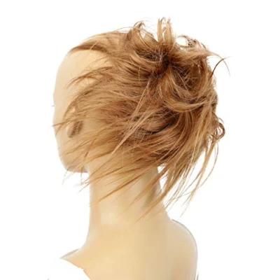Imagen de CAISHA Postizo Goma Para El Pelo Voluminosa Grande Desordenada Fibra Sintética Resistente Al Calor Marrón Claro G15F