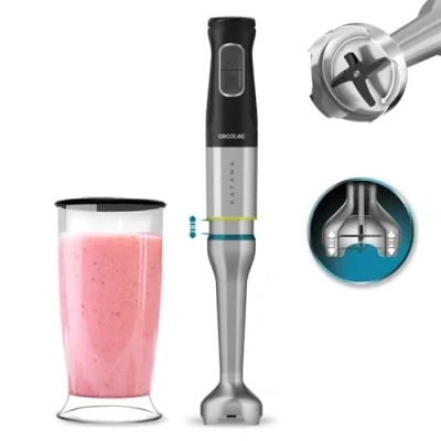 Imagen de Cecotec Batidora de Mano Katana 12 Jar D. 1200 W, 21 Velocidades y Turbo, 4 hojas con Titanio Negro, Campana antisalpicaduras, Pie extralargo, Vaso 800 ml