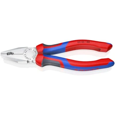 Imagen de Knipex Alicate universal cromado, con fundas multicomponentes 180 mm (cartulina autoservicio/blíster) 03 05 SB