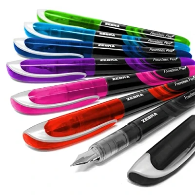 Imagen de Cebra Fuente Desechables Pluma Estilográfica una de Cada Colorido Tinta Pack 7