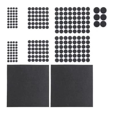 Imagen de Relaxdays Pack 240 Piezas, Negro Adhesivo para Muebles con 2 Hojas Papel Fieltro Recortar