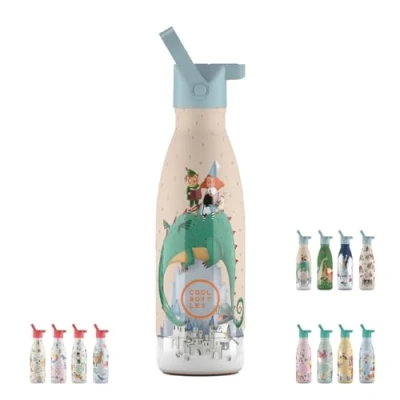 Imagen de Cool Bottles Botella Térmica Infantil de Agua Acero Inoxidable 350 ml Dragon Dreams Bebidas Frías 36 Horas y Calientes 18 Acabado con Pintura en Relieve Sin BPA